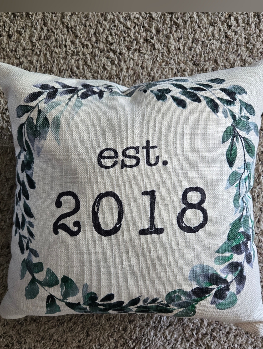 Est. 2018 Decorative Throw Pillow